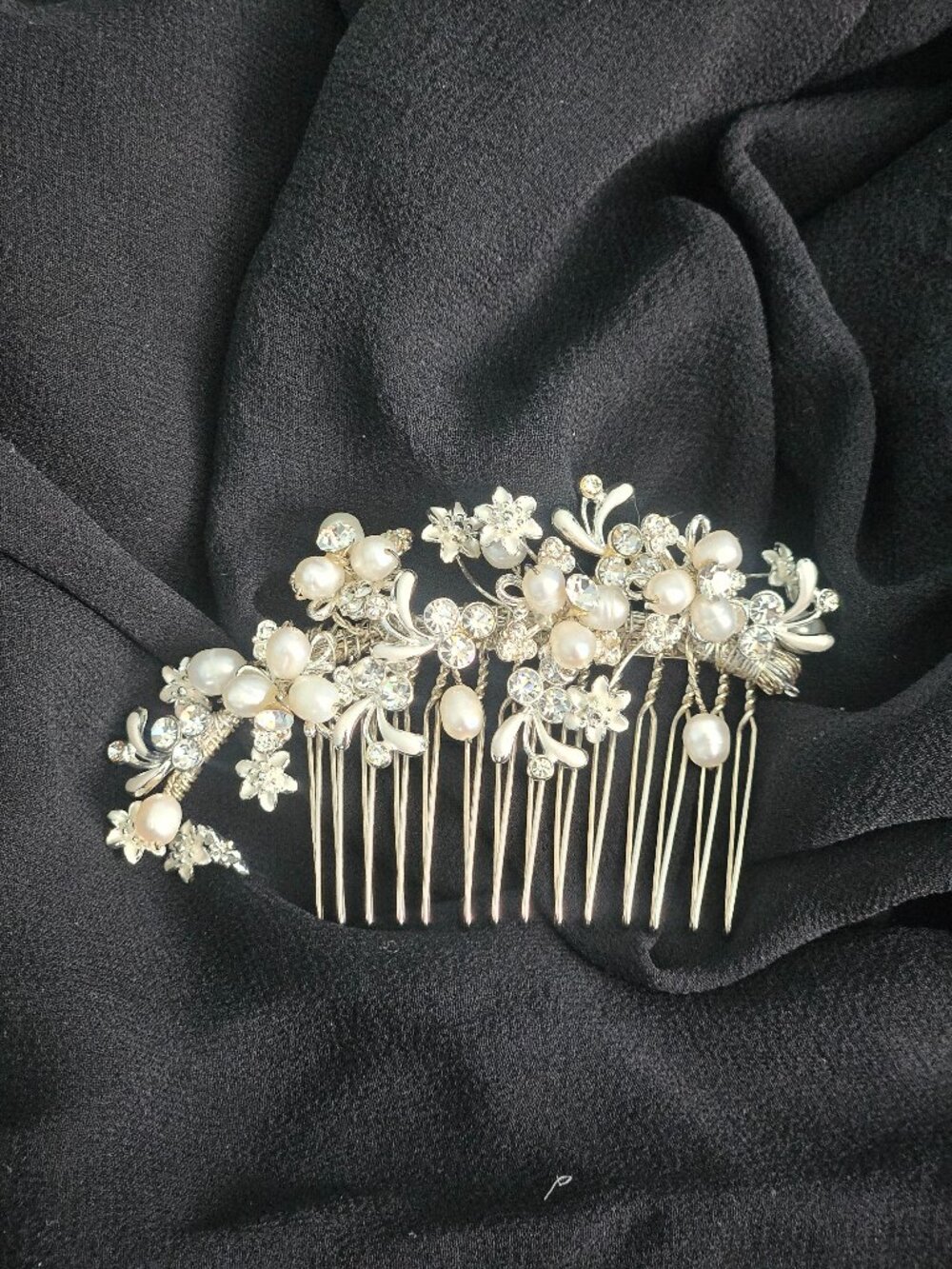 HAIR COMB, FLORAL SPRAY DESIGN FOR WEDDINGS, FORMALS. HANDMADE ONE OF A KIND!